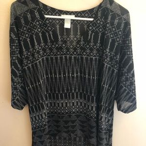 Black and white print blouse